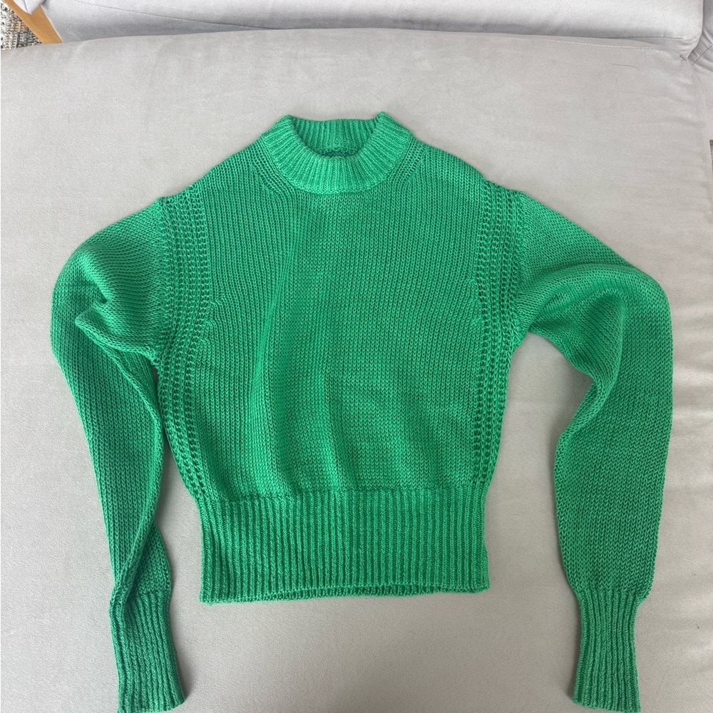 Apiece Apart Emerald Green Knit Crewneck Sweater
